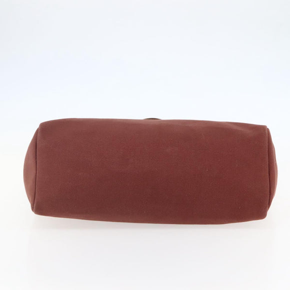 HERMES Herbag Cabas GM Tote Bag Canvas Leather Brown Gold Auth bs29683