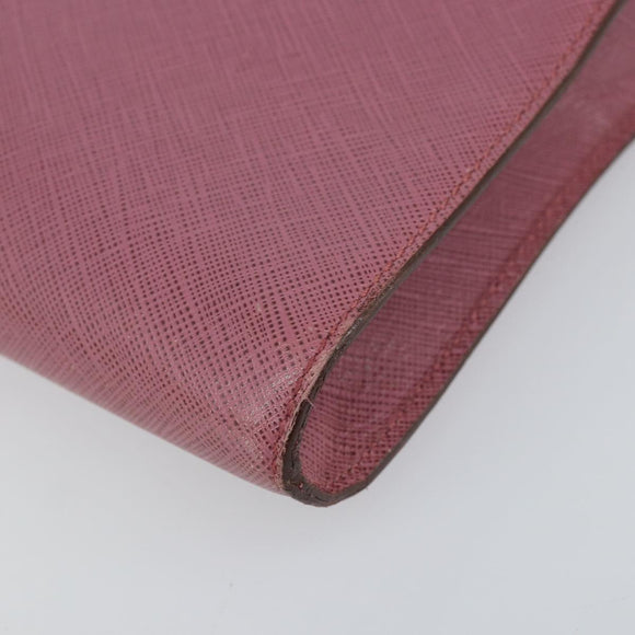 Salvatore Ferragamo Gancini Shoulder Pouch Leather Pink Silver Auth bs29685