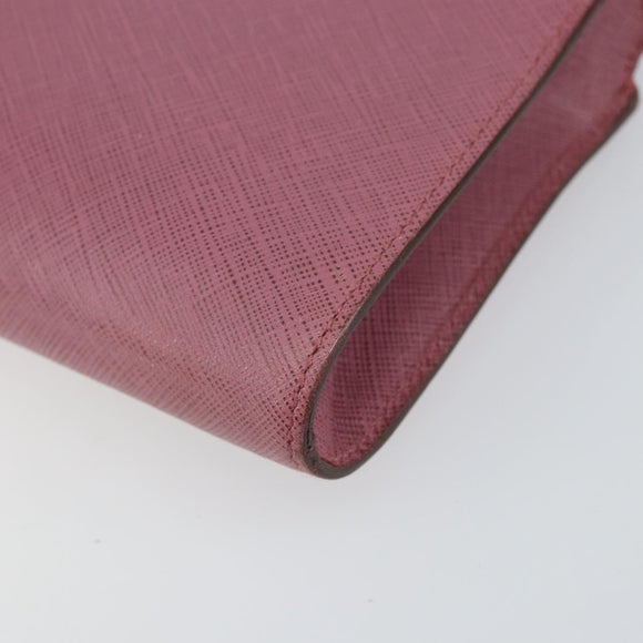 Salvatore Ferragamo Gancini Shoulder Pouch Leather Pink Silver Auth bs29685