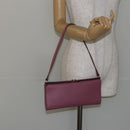 Salvatore Ferragamo Gancini Shoulder Pouch Leather Pink Silver Auth bs29685-20