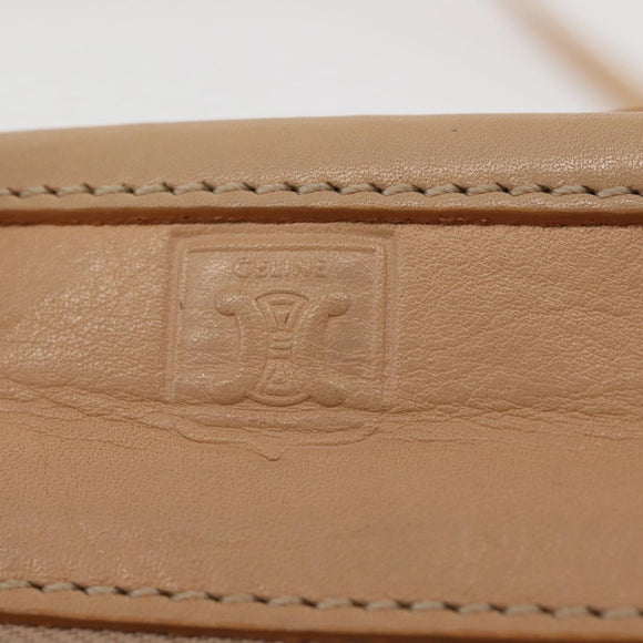 CELINE Shoulder Bag Suede Leather 2way Beige Gold Auth bs29686