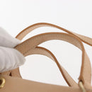 CELINE Shoulder Bag Suede Leather 2way Beige Gold Auth bs29686-14