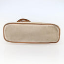 HERMES Kabak Elan PM Shoulder Bag Canvas Leather Beige Brown Silver Auth bs29688-5