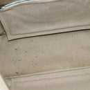 HERMES Kabak Elan PM Shoulder Bag Canvas Leather Beige Brown Silver Auth bs29688-11