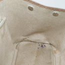 HERMES Kabak Elan PM Shoulder Bag Canvas Leather Beige Brown Silver Auth bs29688-12