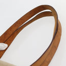 HERMES Kabak Elan PM Shoulder Bag Canvas Leather Beige Brown Silver Auth bs29688-14