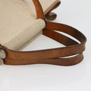 HERMES Kabak Elan PM Shoulder Bag Canvas Leather Beige Brown Silver Auth bs29688-8