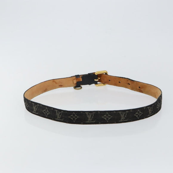 LOUIS VUITTON Monogram Denim Ceinture Belt 41.3"" Black M6972W LV Auth bs29692