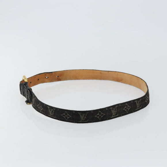 LOUIS VUITTON Monogram Denim Ceinture Belt 41.3"" Black M6972W LV Auth bs29692
