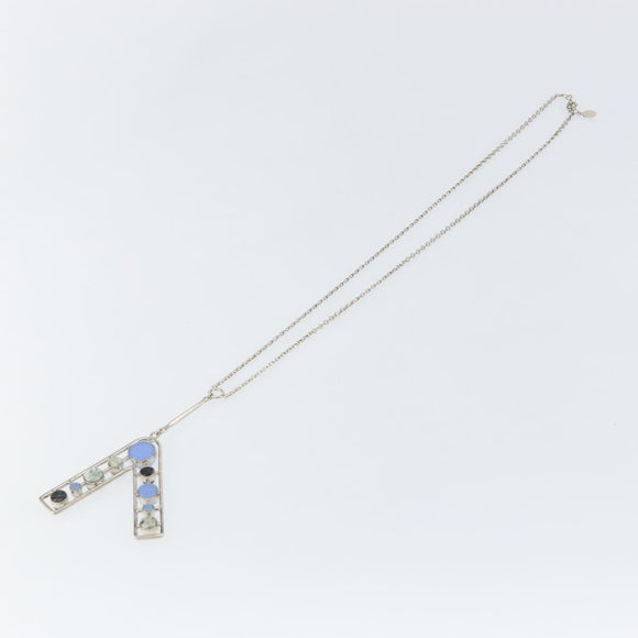 Christian Dior Necklace metal Silver Auth bs29694