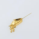 CHANEL Beret Brooch metal Gold Tone CC Auth bs29695-4