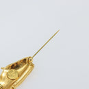 CHANEL Beret Brooch metal Gold Tone CC Auth bs29695-5