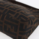 FENDI Hand Pouch Zucca Canvas Black Brown Auth bs29696-14