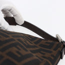 FENDI Hand Pouch Zucca Canvas Black Brown Auth bs29696-7