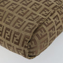 FENDI Zucchino Canvas Pouch Beige Silver Auth bs29698-15