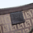 FENDI Zucchino Canvas Pouch Beige Silver Auth bs29698-17