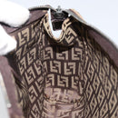 FENDI Zucchino Canvas Pouch Beige Silver Auth bs29698-11