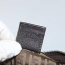 FENDI Zucchino Canvas Pouch Beige Silver Auth bs29698-12
