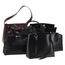 GUCCI Shoulder Bag Nylon Enamel Leather 5Set Black Brown khaki Auth bs29701-1