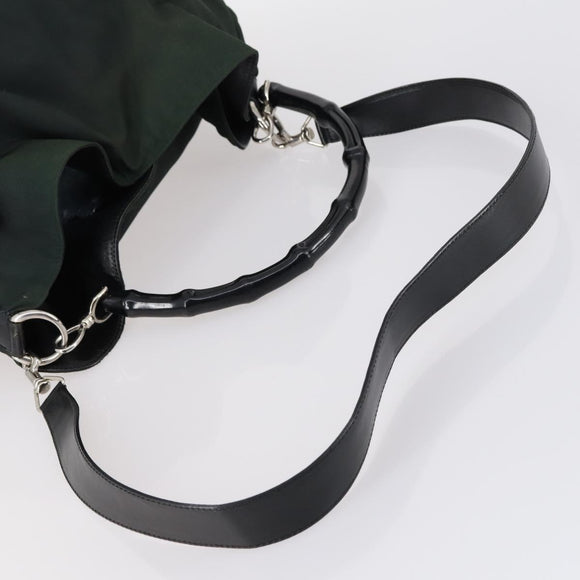 GUCCI Shoulder Bag Nylon Enamel Leather 5Set Black Brown khaki Auth bs29701