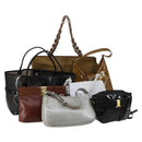 Salvatore Ferragamo Bag Enamel Canvas Leather 7Set Black Brown Auth bs29709-1