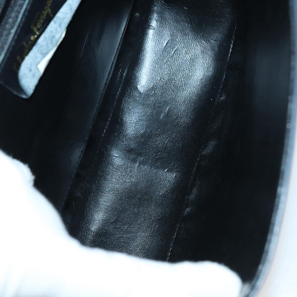 Salvatore Ferragamo Bag Enamel Canvas Leather 7Set Black Brown Auth bs29709