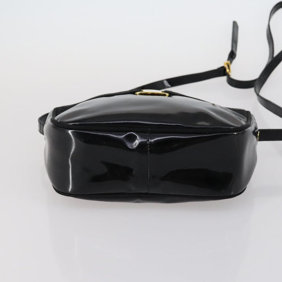 Salvatore Ferragamo Bag Enamel Canvas Leather 7Set Black Brown Auth bs29709