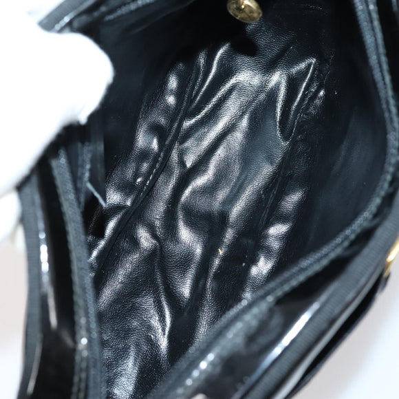 Salvatore Ferragamo Bag Enamel Canvas Leather 7Set Black Brown Auth bs29709