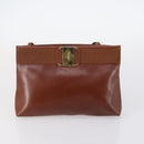 Salvatore Ferragamo Bag Enamel Canvas Leather 7Set Black Brown Auth bs29709-32