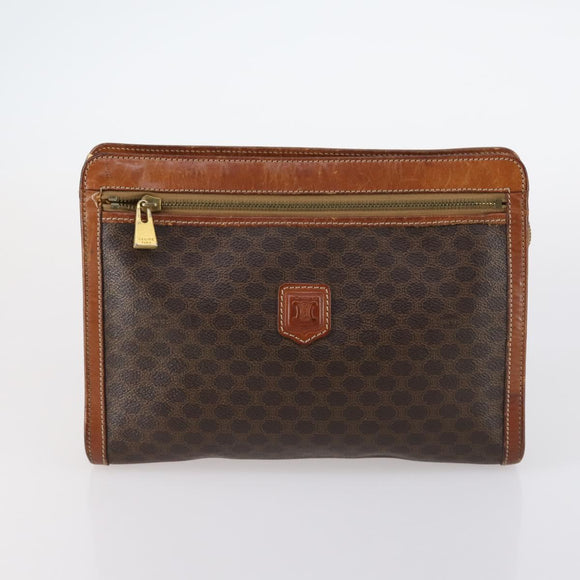 CELINE Handtas Canvas Nylon PVC 6-delige set Bruin Marinegroen Auth bs29710