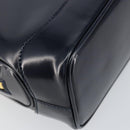 GUCCI Bamboo Shoulder Bag Patent leather Navy Gold 001 2113 1650 Auth bs29711-13