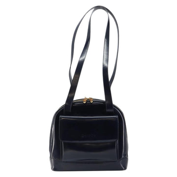 GUCCI Bamboo Shoulder Bag Patent leather Navy Gold 001 2113 1650 Auth bs29711 - 0