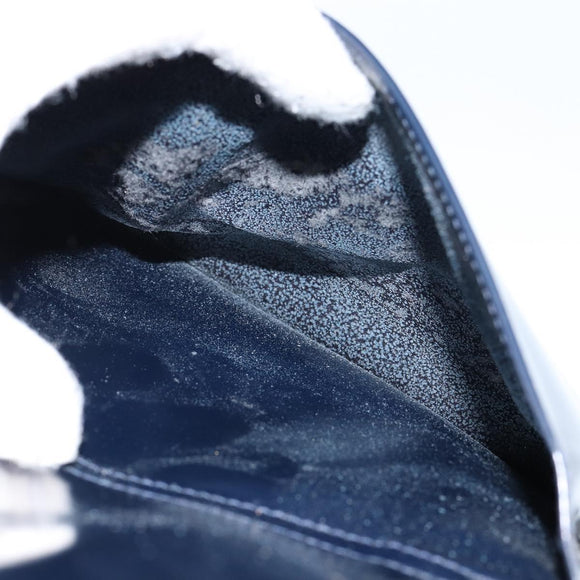 GUCCI Bamboo Shoulder Bag Patent leather Navy Gold 001 2113 1650 Auth bs29711