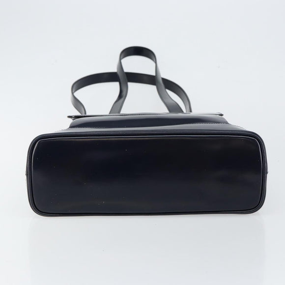 GUCCI Bamboo Shoulder Bag Patent leather Navy Gold 001 2113 1650 Auth bs29711