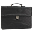 GUCCI GG Canvas Briefcase Nylon Black Silver 015 0235 Auth bs29713-1