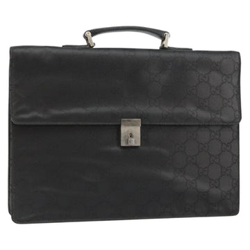GUCCI GG Canvas Briefcase Nylon Black Silver 015 0235 Auth bs29713