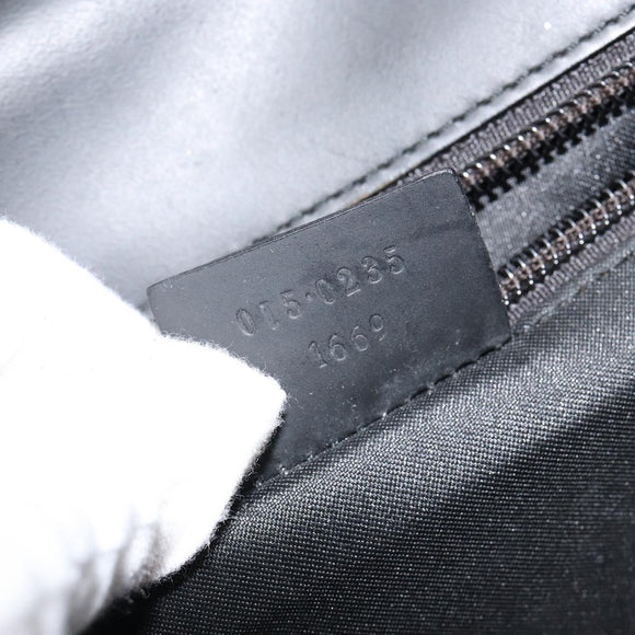 GUCCI GG Canvas Briefcase Nylon Black Silver 015 0235 Auth bs29713