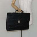 GUCCI GG Canvas Briefcase Nylon Black Silver 015 0235 Auth bs29713-23