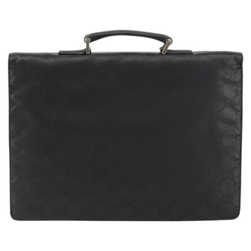 GUCCI GG Canvas Briefcase Nylon Black Silver 015 0235 Auth bs29713 - 0