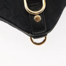 GUCCI GG Canvas Abbey Shoulder Bag Black Gold 131326 Auth bs29715-17