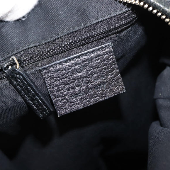 GUCCI GG Canvas Abbey Shoulder Bag Black Gold 131326 Auth bs29715