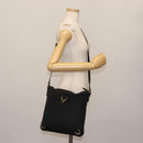 GUCCI GG Canvas Abbey Shoulder Bag Black Gold 131326 Auth bs29715-23