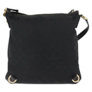 GUCCI GG Canvas Abbey Shoulder Bag Black Gold 131326 Auth bs29715-2