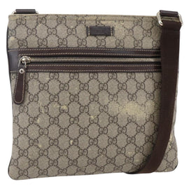 GUCCI GG Supreme Shoulder Bag PVC Beige Gold 295257 Auth bs29716