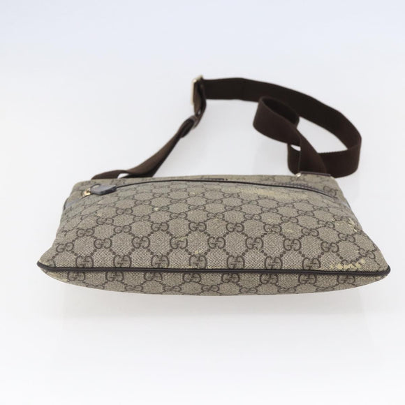 GUCCI GG Supreme Shoulder Bag PVC Beige Gold 295257 Auth bs29716