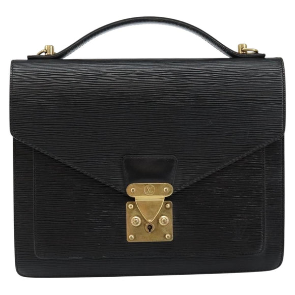 LOUIS VUITTON Epi Monceau 28 Hand Bag Black M52122 LV Auth bs29721