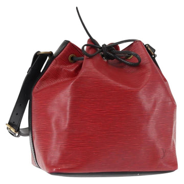 LOUIS VUITTON Epi Petit Noe Bag By Color Black Red M44172 LV Auth bs29727
