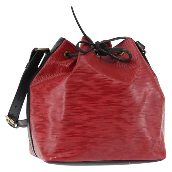 LOUIS VUITTON Epi Petit Noe Bag By Color Black Red M44172 LV Auth bs29727