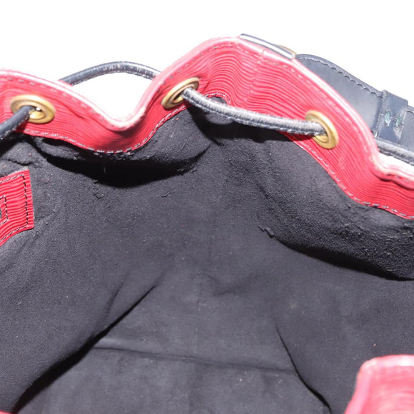 LOUIS VUITTON Epi Petit Noe Bag By Color Black Red M44172 LV Auth bs29727