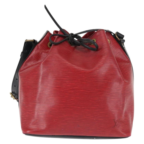 LOUIS VUITTON Epi Petit Noe Bag By Color Black Red M44172 LV Auth bs29727